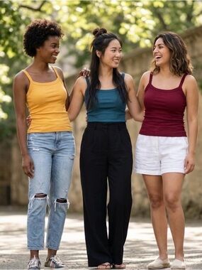 No Boundaries Ribbed Tank Tops in Mustard, Teal, and Burgundy